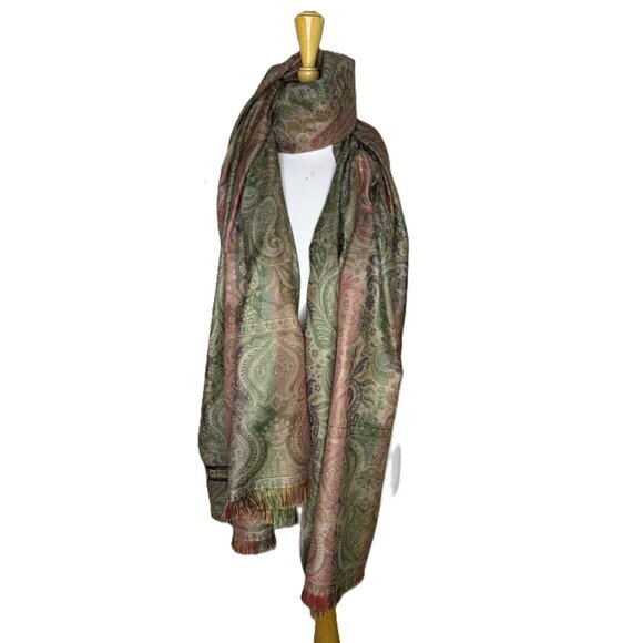 Kashmiri Shawls Traditional Classic Pashmina Scarf Wrap, XL Wrap, 88" x 98" - Picture 1 of 3